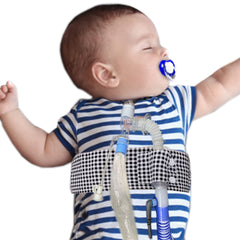 Welsoon adjustable trach belt shown with side and center circuit placement options for flexible routing