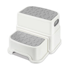 WELSPO 2-step stool gray top step provides stable elevation for daily routines.