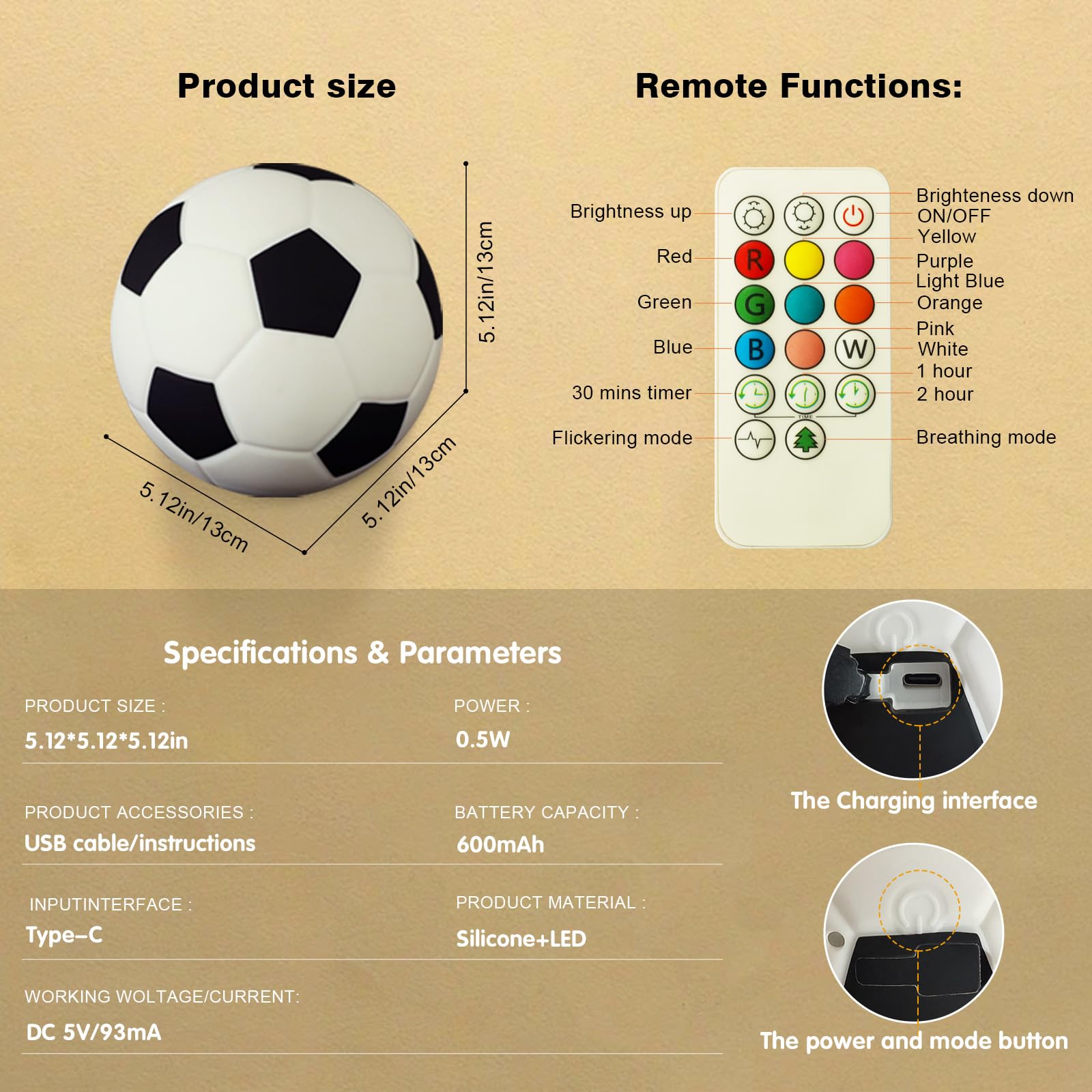 Welthtorm soccer night light gift-ready packaging and design