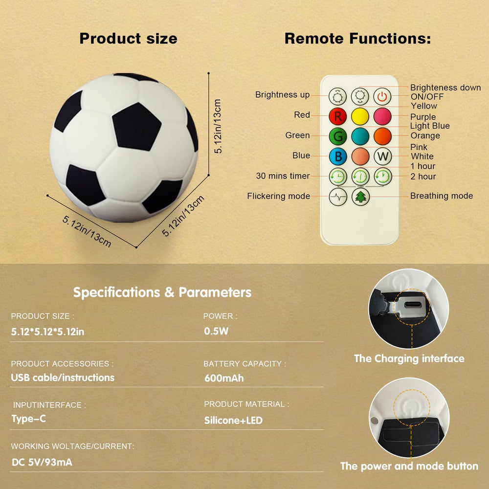 Welthtorm soccer night light gift-ready packaging and design