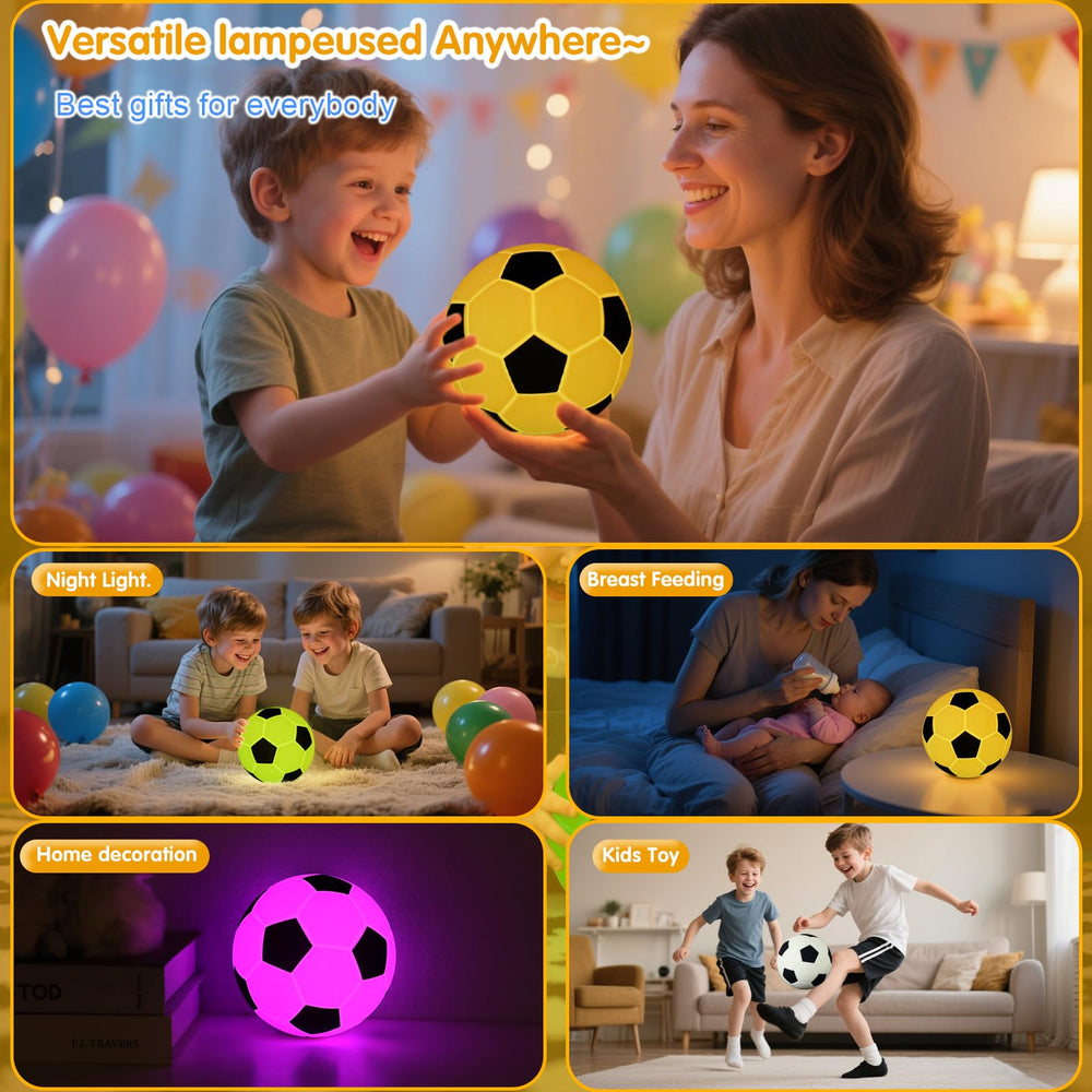 Welthtorm soccer silicone night light as a decor accent in a soccer-themed room