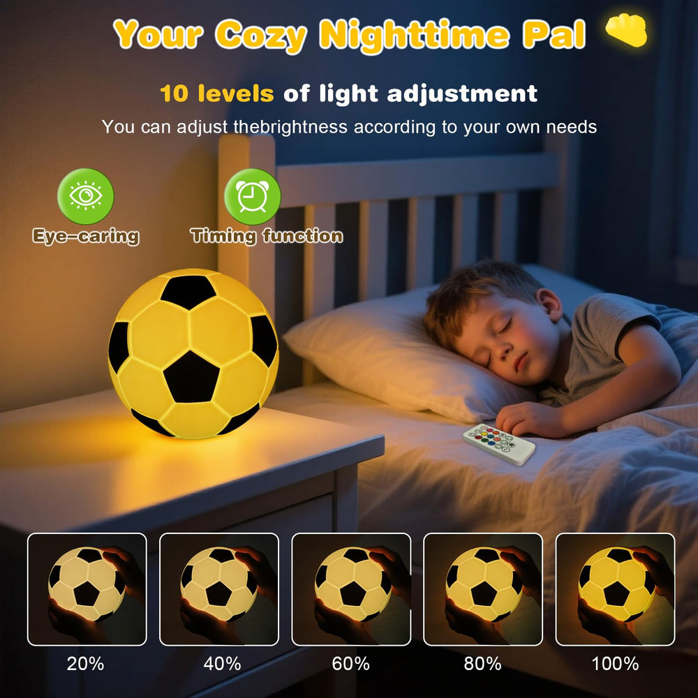 Welthtorm soccer night light surface tap control for easy use
