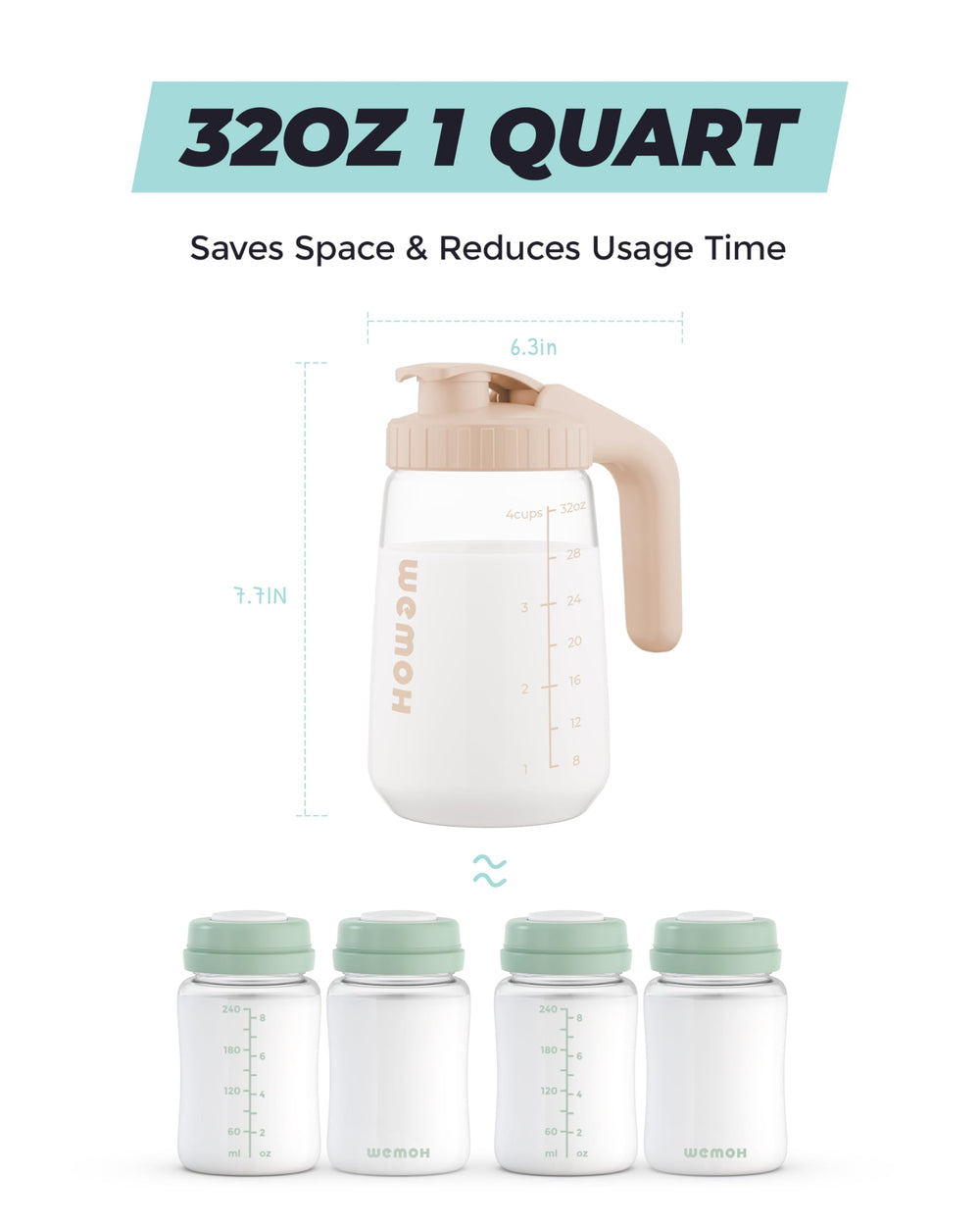 WEMOH dishwasher-safe pitcher saves time after feeds