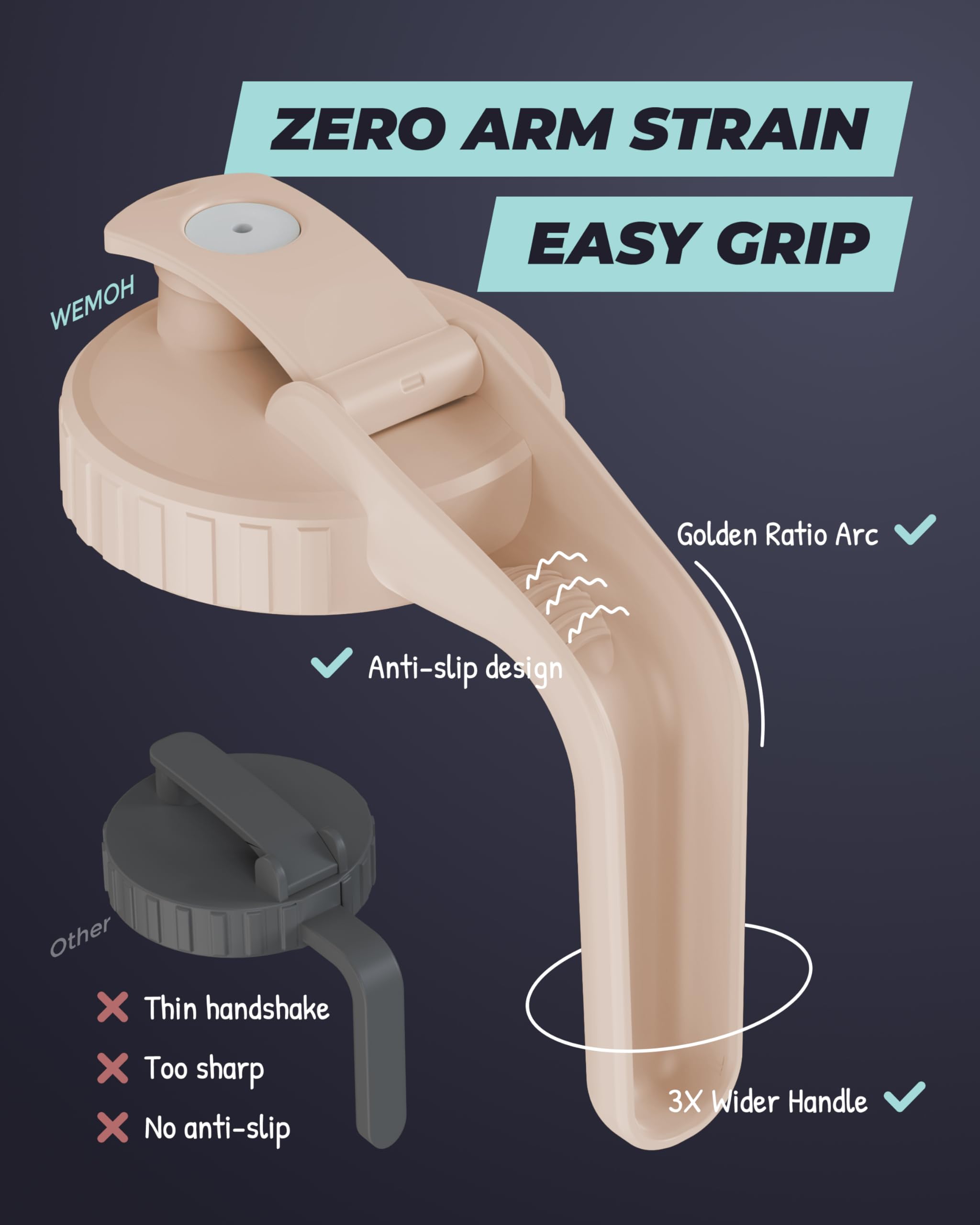 WEMOH pink pitcher with leak-proof seal prevents spills during transport