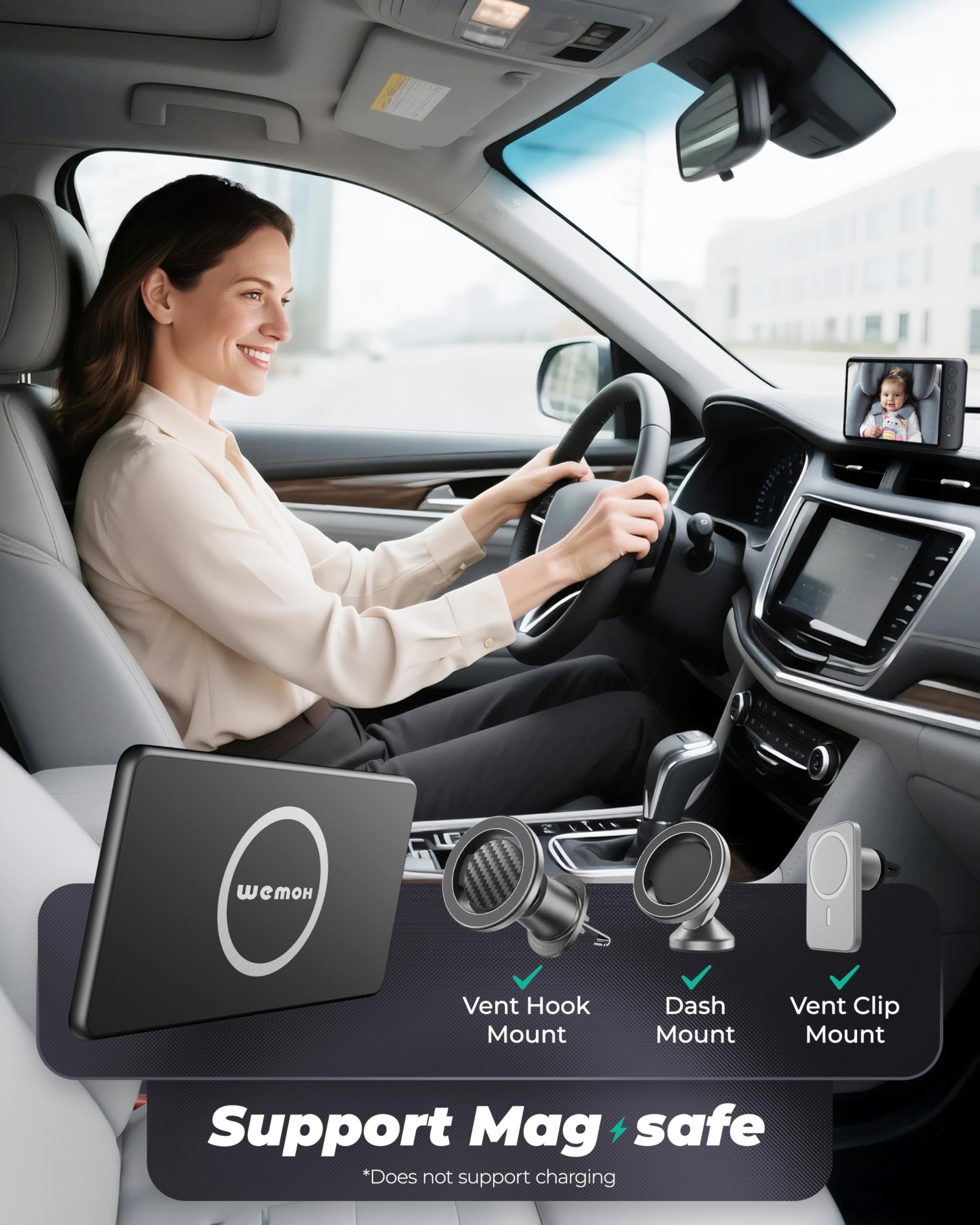 WEMOH night vision with 940nm LEDs ensures clear baby view after dark.