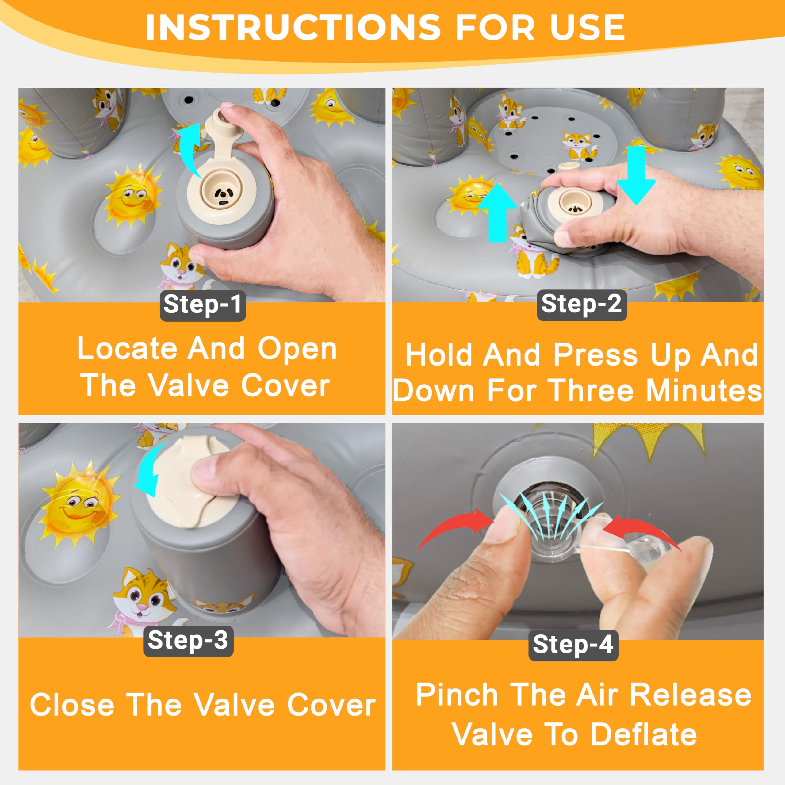 WEMORA baby seat in use during feeding and playtime sessions