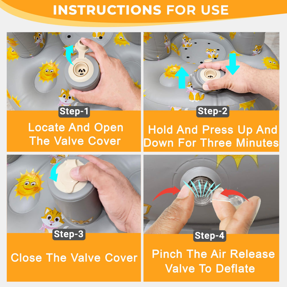 WEMORA baby seat in use during feeding and playtime sessions