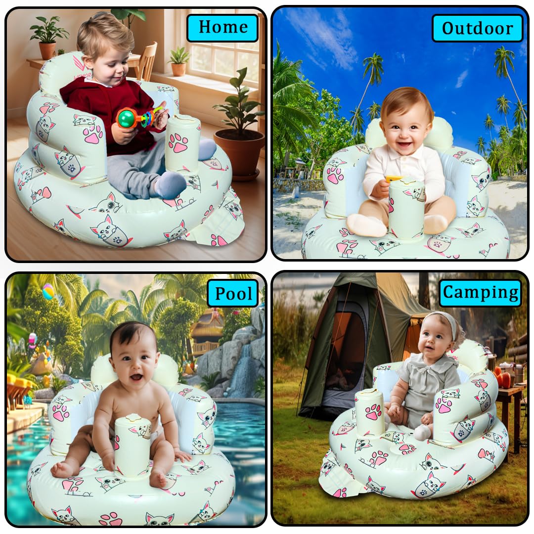 WEMORA inflatable baby seat close-up fabric highlights soft materials