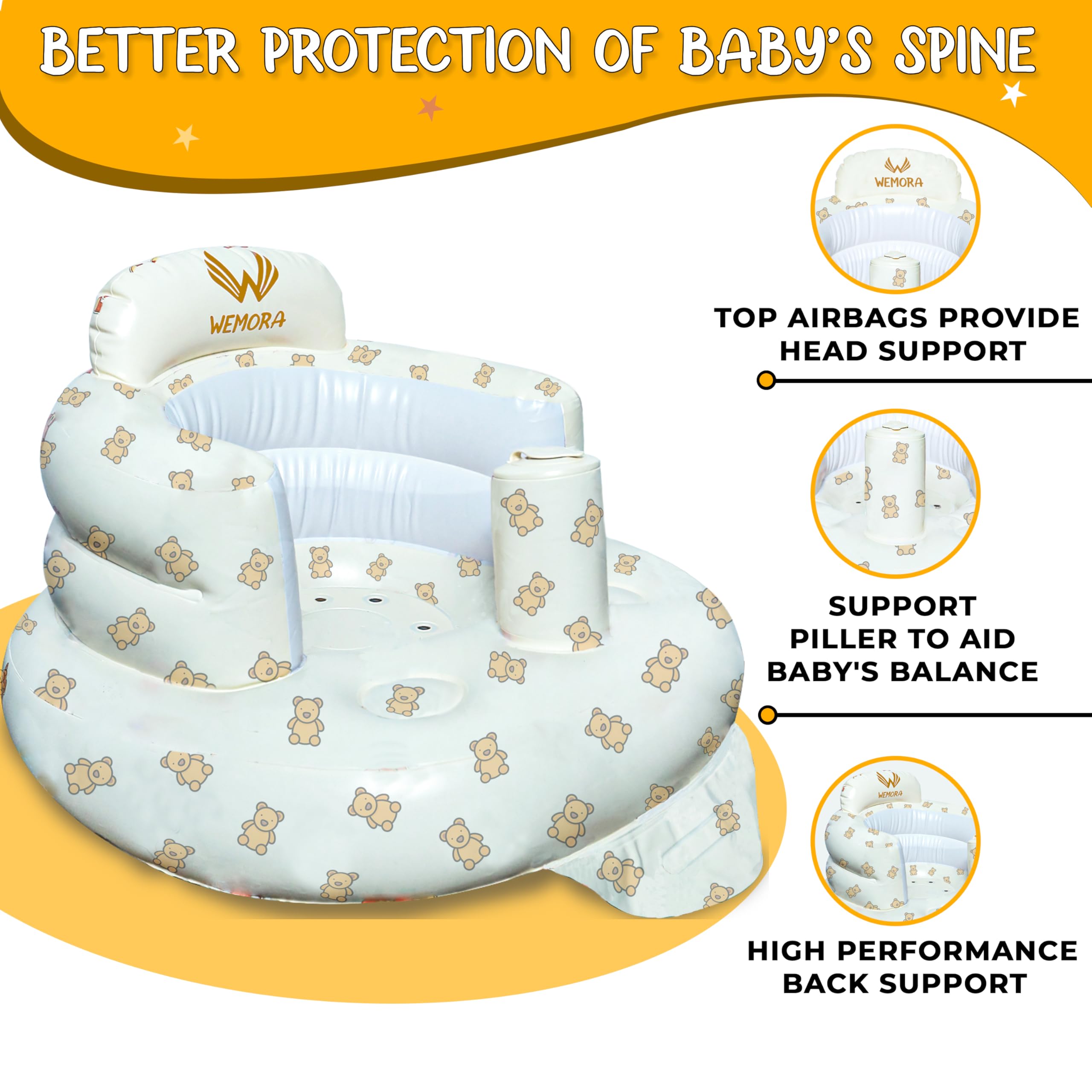 WEMORA gift-ready baby seat ideal for showers and holidays.
