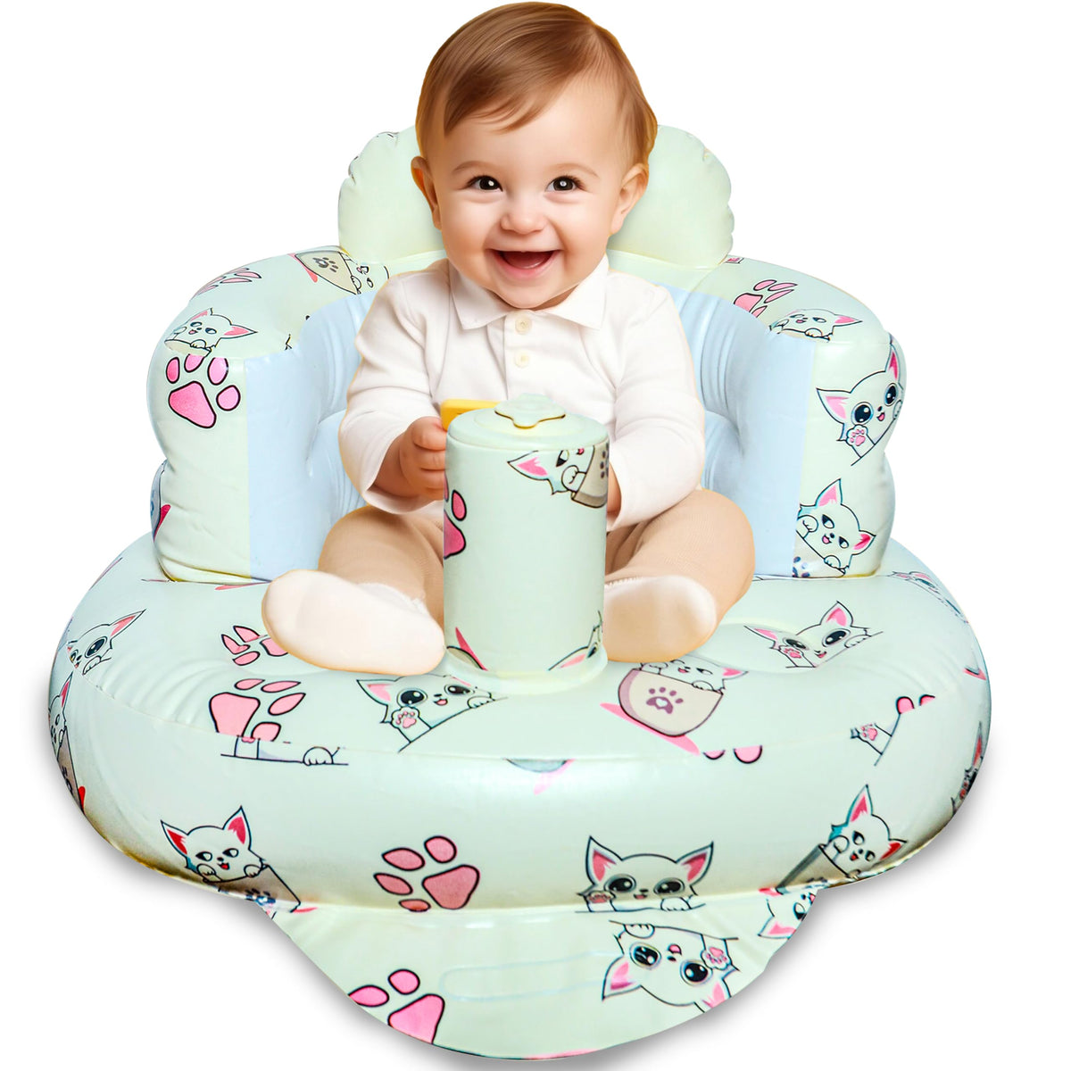 WEMORA inflatable baby seat valve close-up for quick inflation