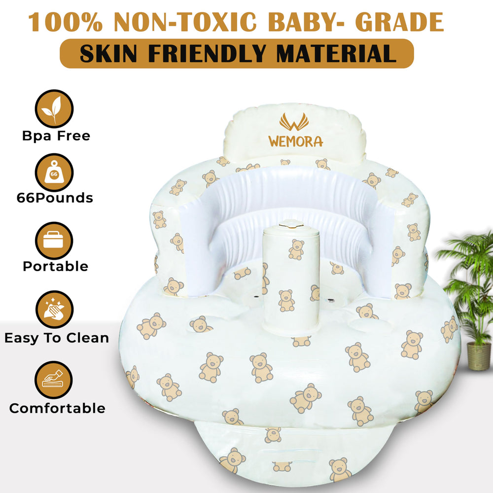 WEMORA seat supports up to 66 lbs, growing with child.