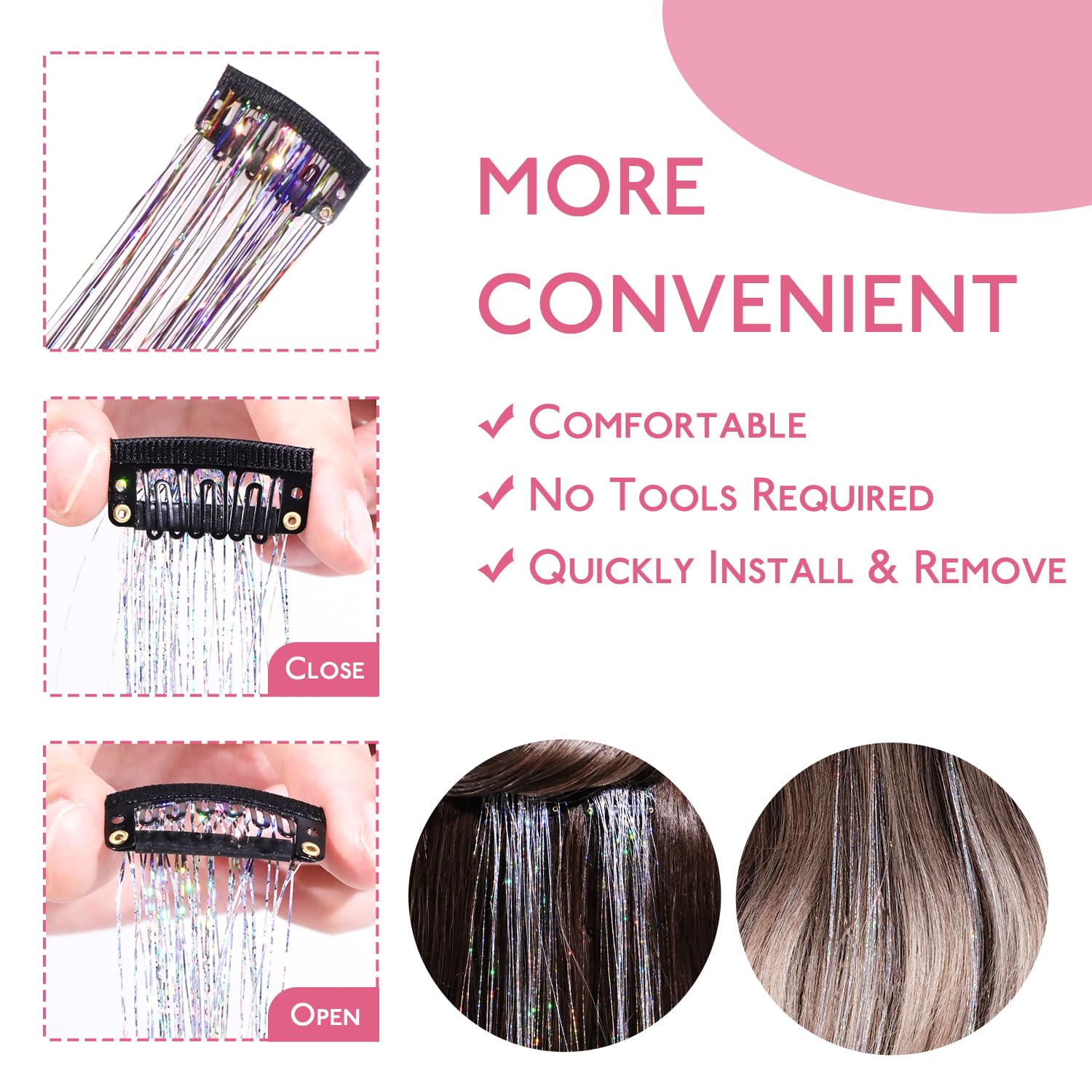 Wennalife rainbow tinsel in wear shows a full, festive look for kids.
