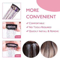 Wennalife rainbow tinsel in wear shows a full, festive look for kids.