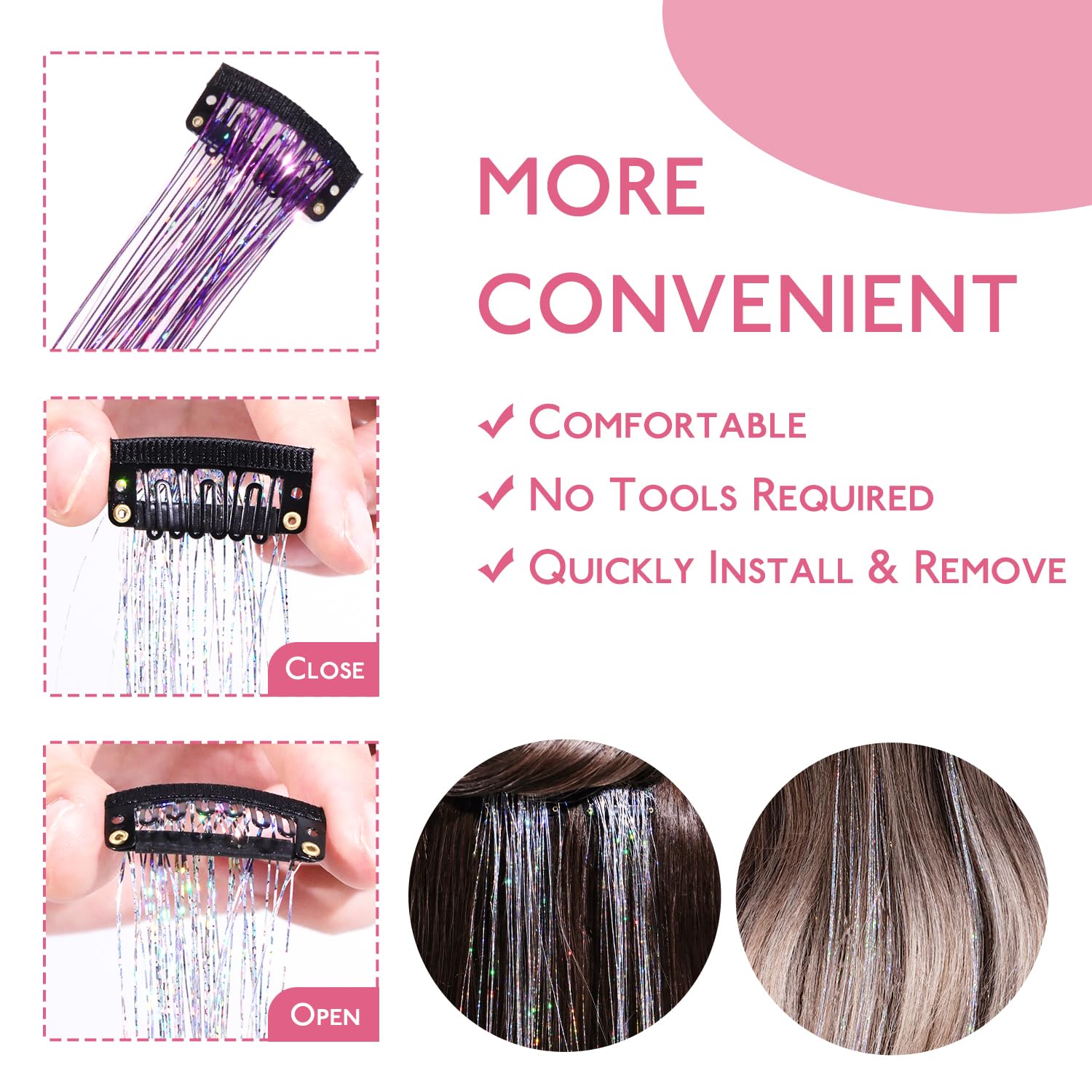 Wennalife kids wearing purple tinsel for playful party look