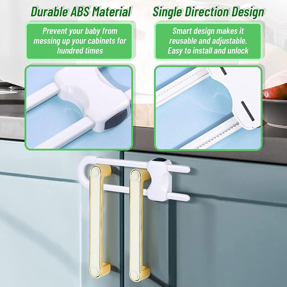 WENPENG sliding cabinet locks in white finish fitted on drawers and cabinets