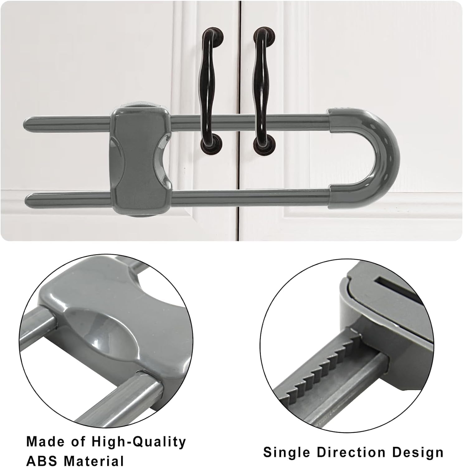 WENPENG sliding cabinet locks adjustable range demonstrates 1-6 inch extendable fit.
