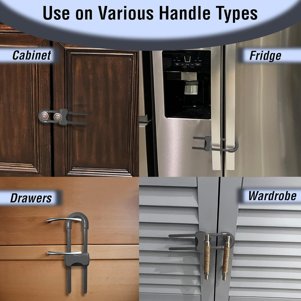WENPENG sliding cabinet locks on fridge handle highlight versatile use in home organization