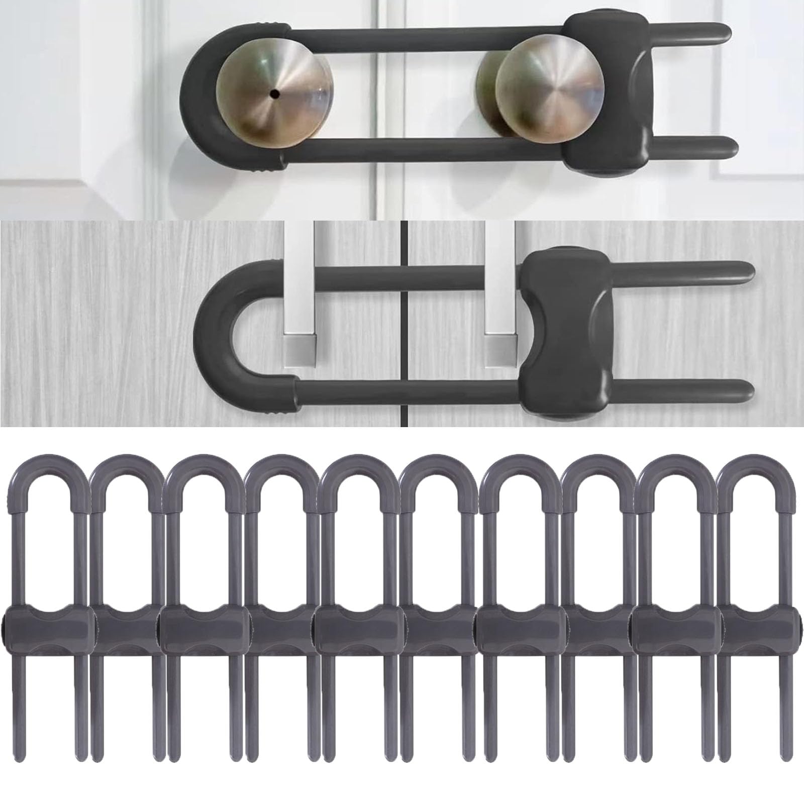 WENPENG sliding cabinet locks packaging showing a 10-pack for baby-proofing safety