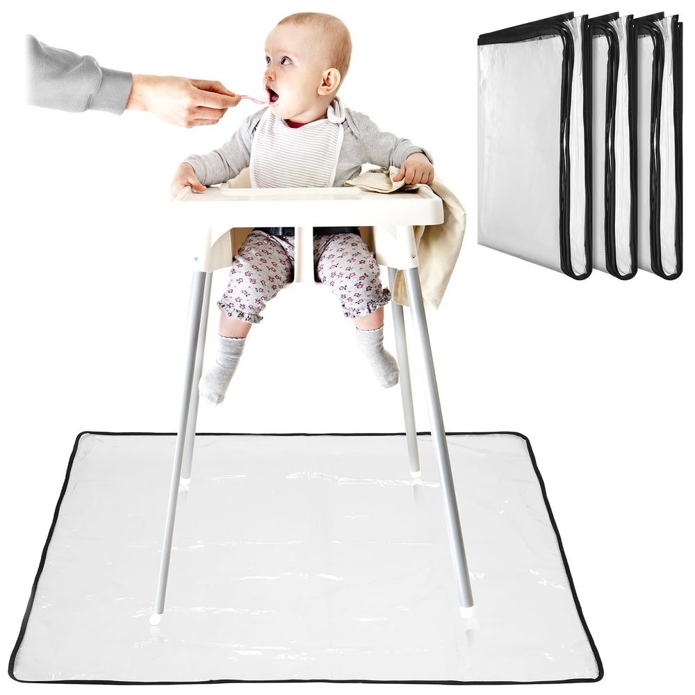 Wenqik three-pack clear splat mats bundle protects floors under high chairs