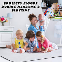 Wenqik 47x47 inch splat mat provides ample coverage during meals