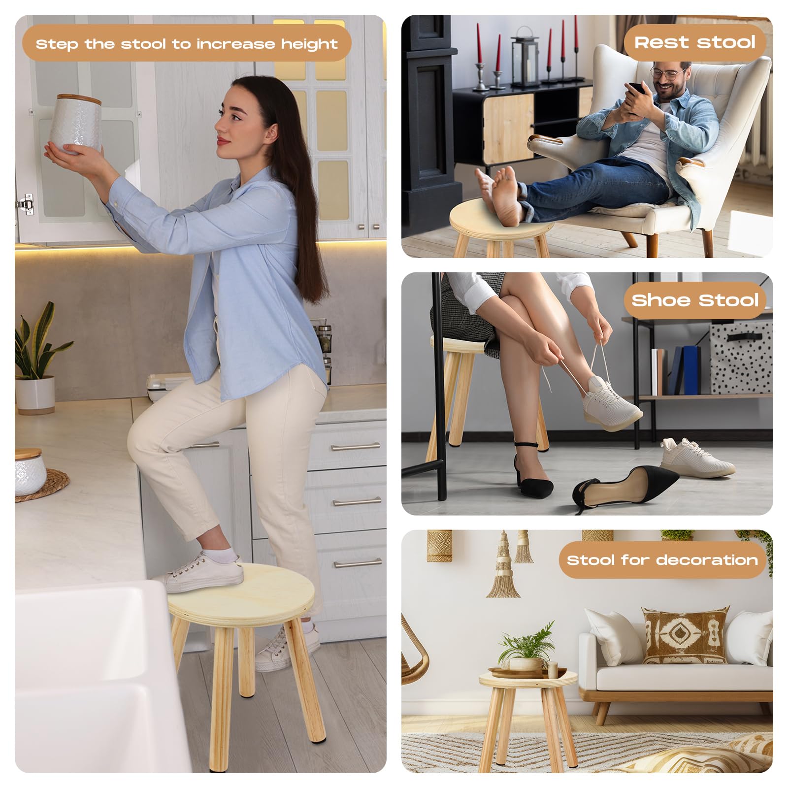 Wenqik wooden step stool in classroom or playroom supports reach and organization.