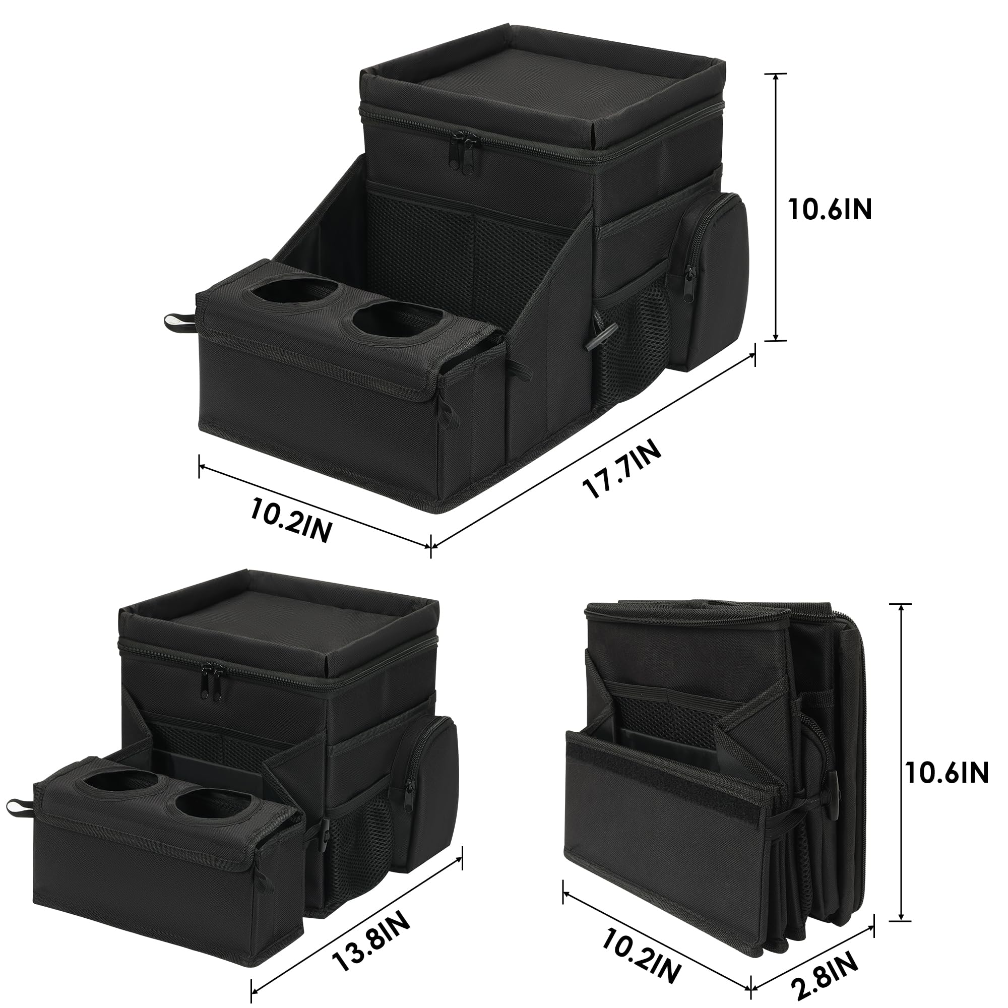 WENRENER interior mesh pocket stores cables and tissues for easy reach.