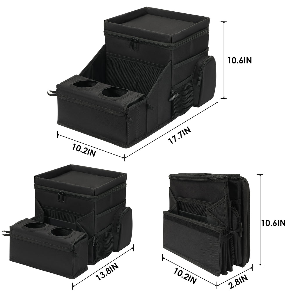 WENRENER interior mesh pocket stores cables and tissues for easy reach.