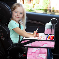 WENRENER Kids Travel Tray adjustable strap ensures a secure fit across car seats