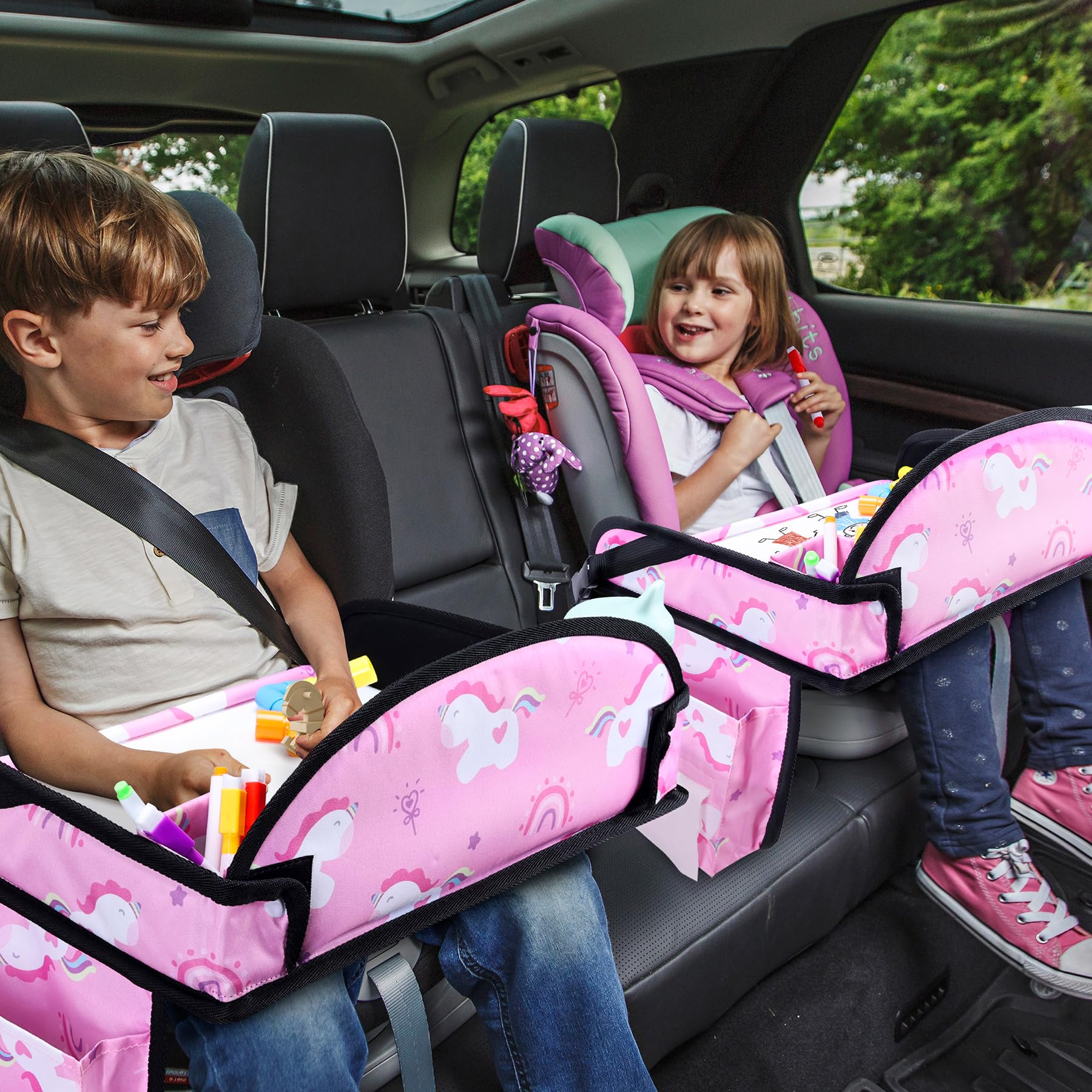 WENRENER Kids Travel Tray dual-purpose strap doubles as a carry strap