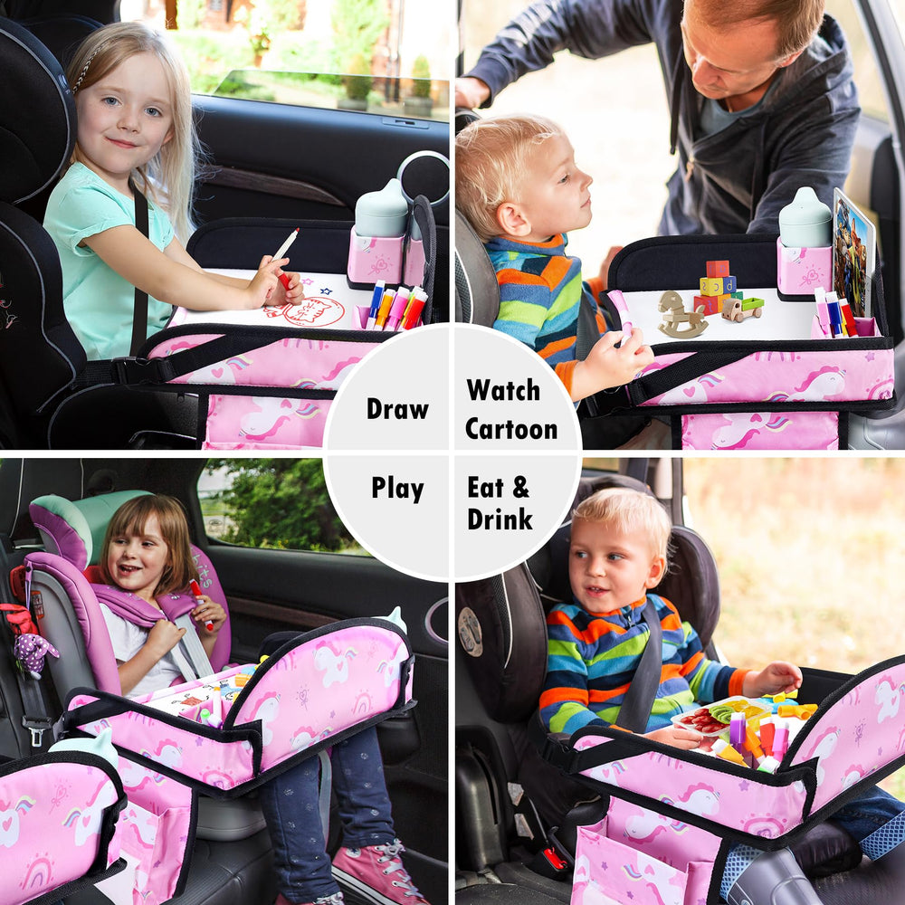 WENRENER Kids Travel Tray on plane supports creative activities during flights