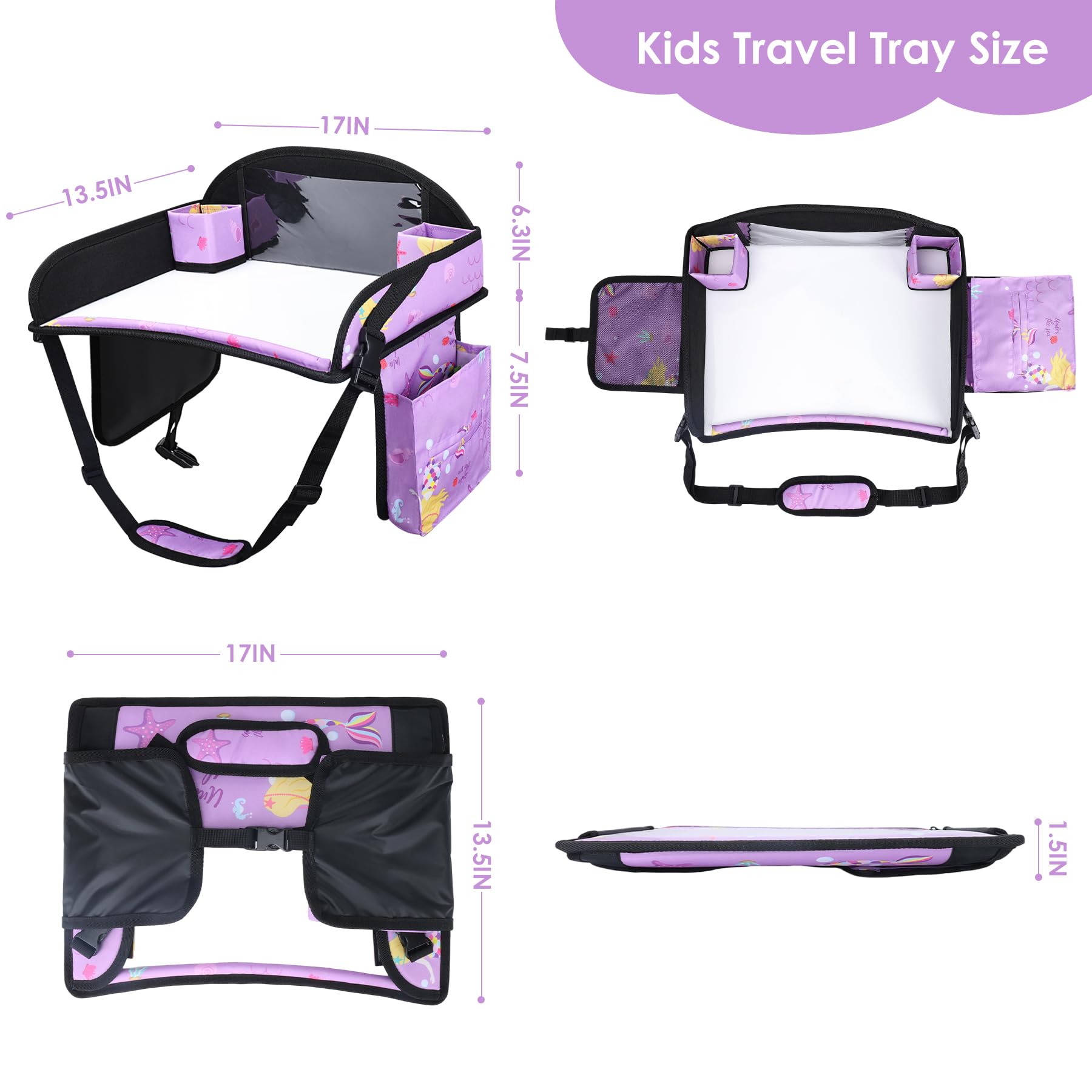 WENRENER Kids Travel Tray built-in cup holder for drinks within reach