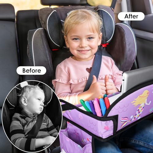 WENRENER Kids Travel Tray folded with shoulder strap for portable travel