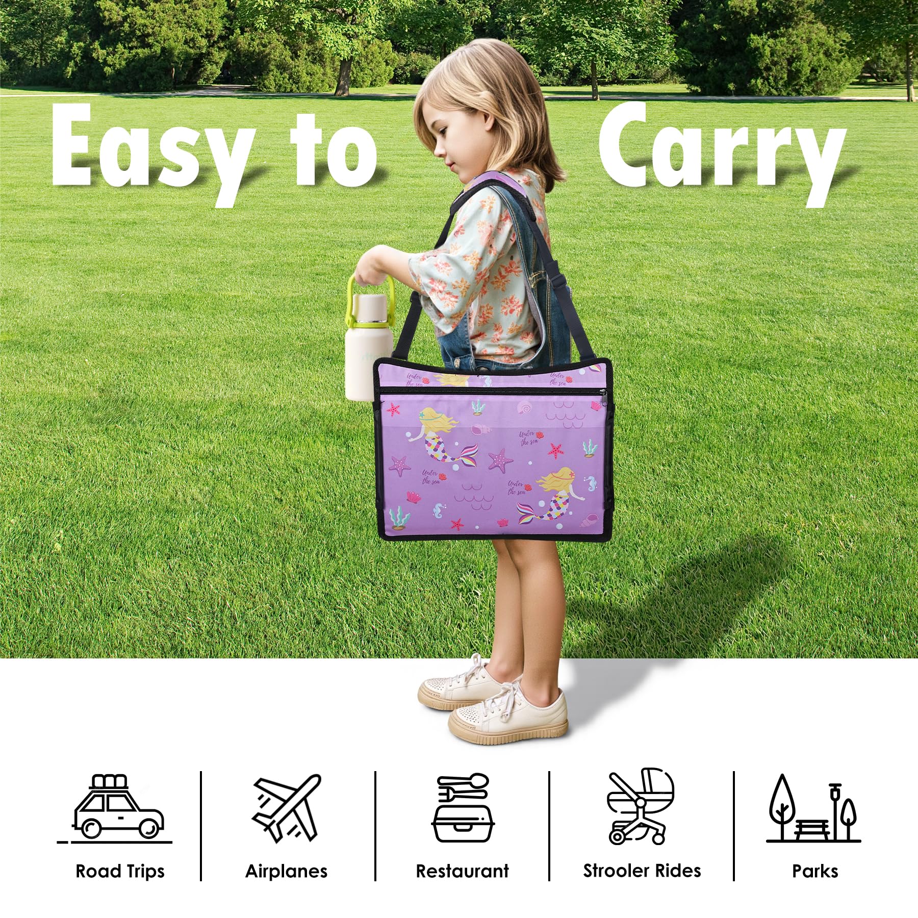 WENRENER Kids Travel Tray in airplane use for drawing and snacks