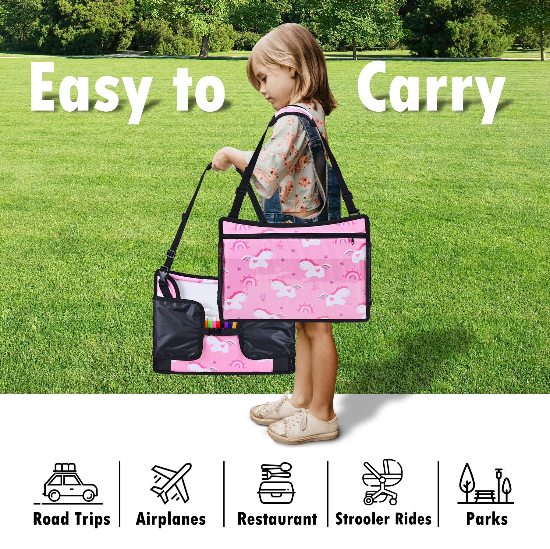 WENRENER Kids Travel Tray large 17x13.5 inch surface fits most seats