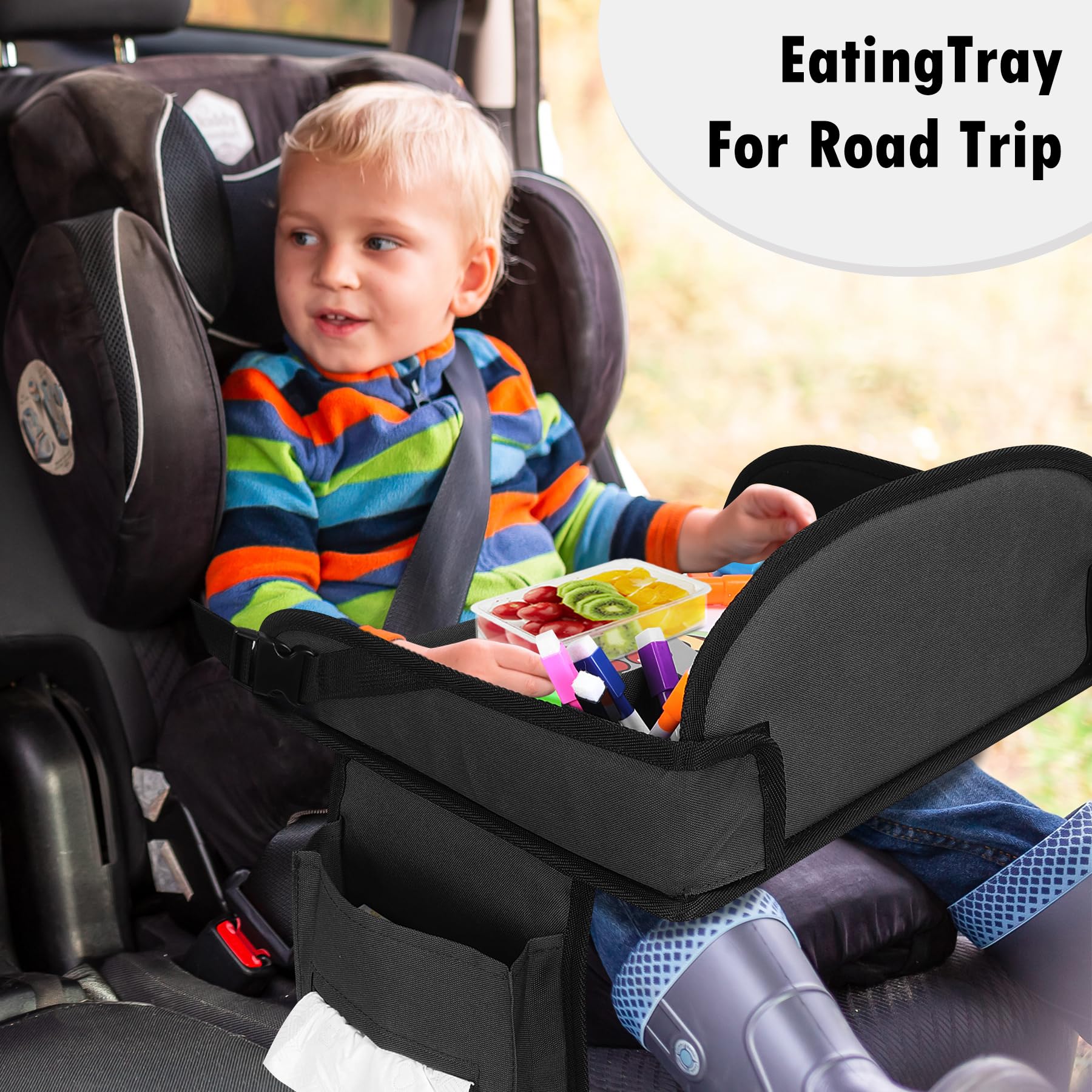 WENRENER two-piece black travel tray set for versatile kid workspace
