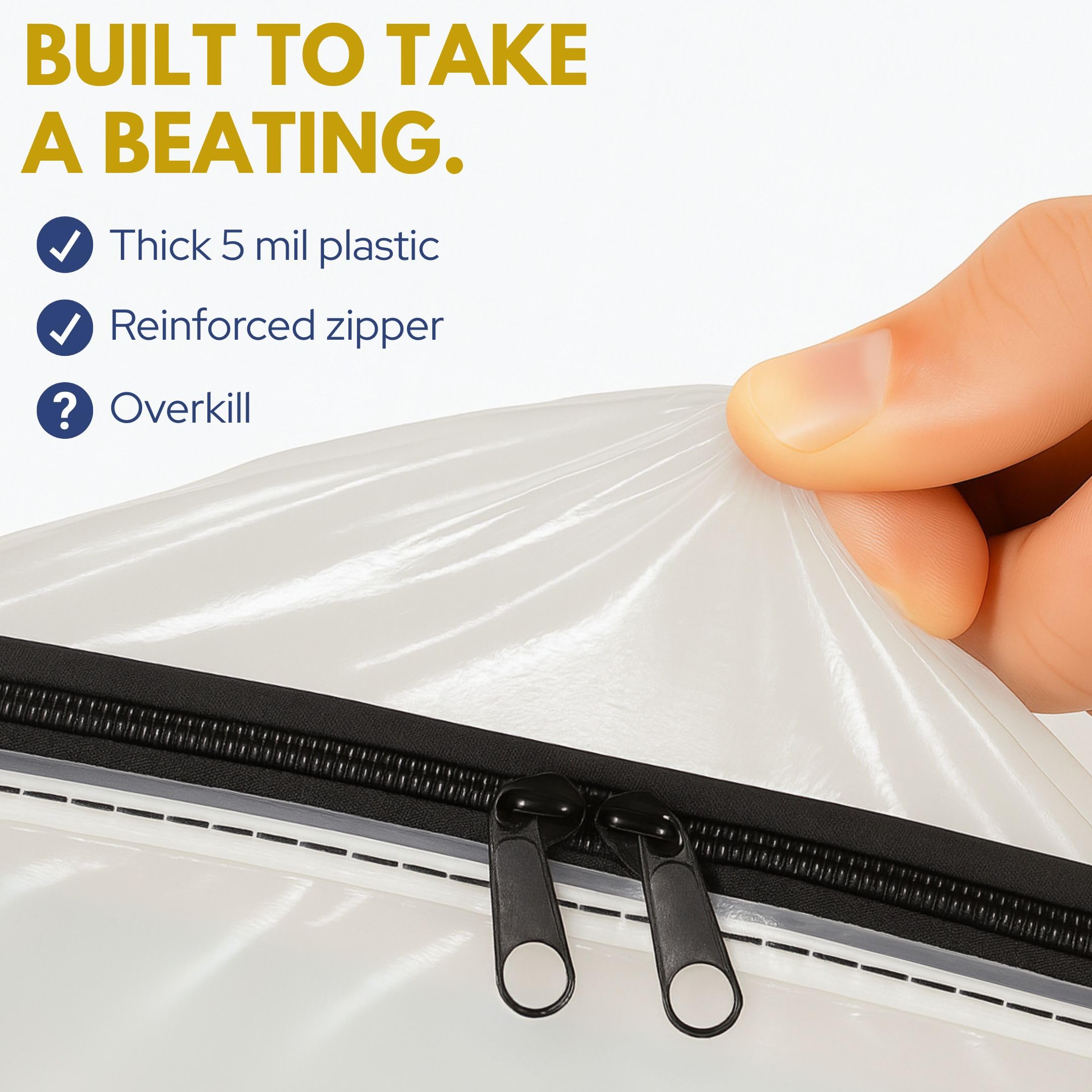 Wenses crib mattress bag zipper detail highlights reinforced closure for long-term use.