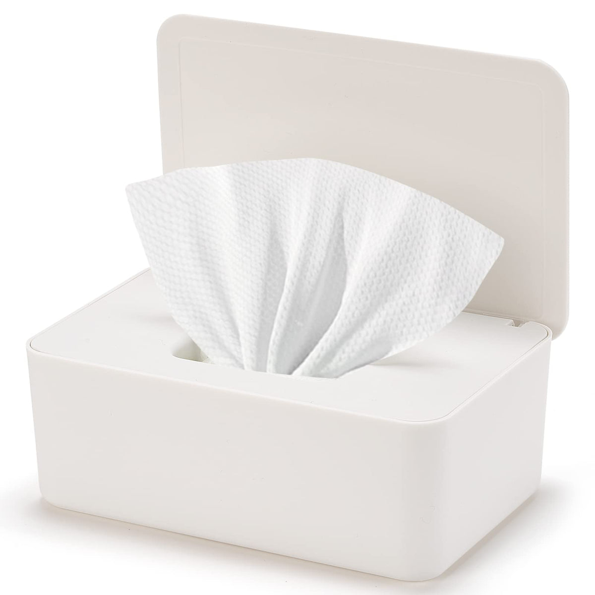 Wenvastree baby wipes dispenser shown on a counter, ready for use.