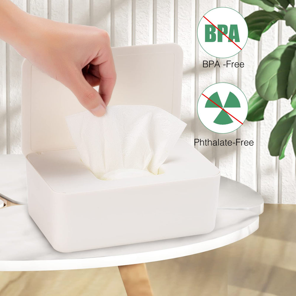 Bottom non-slip feet stabilize the dispenser on a smooth surface.