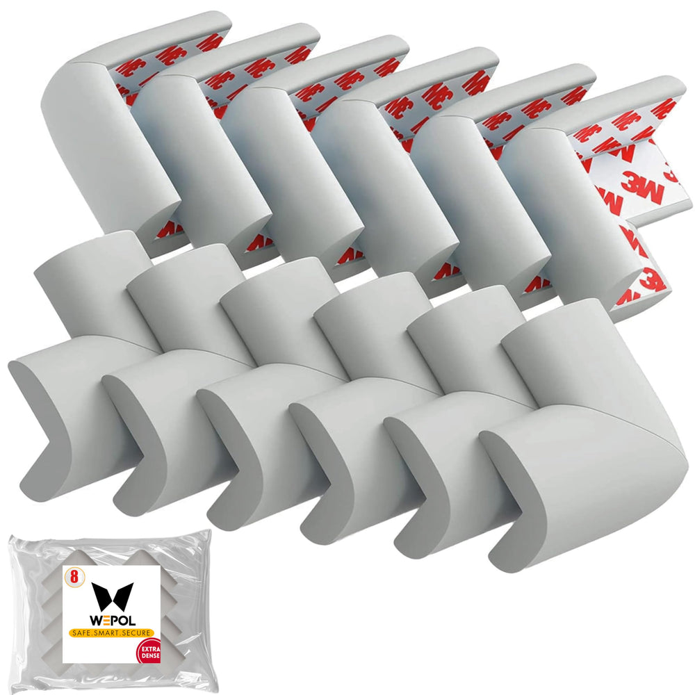 WEPOL soft foam corner protector on table edge providing gentle cushioning for kids