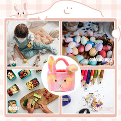 Wepop Easter basket measures 8x7 inches plush for compact storage