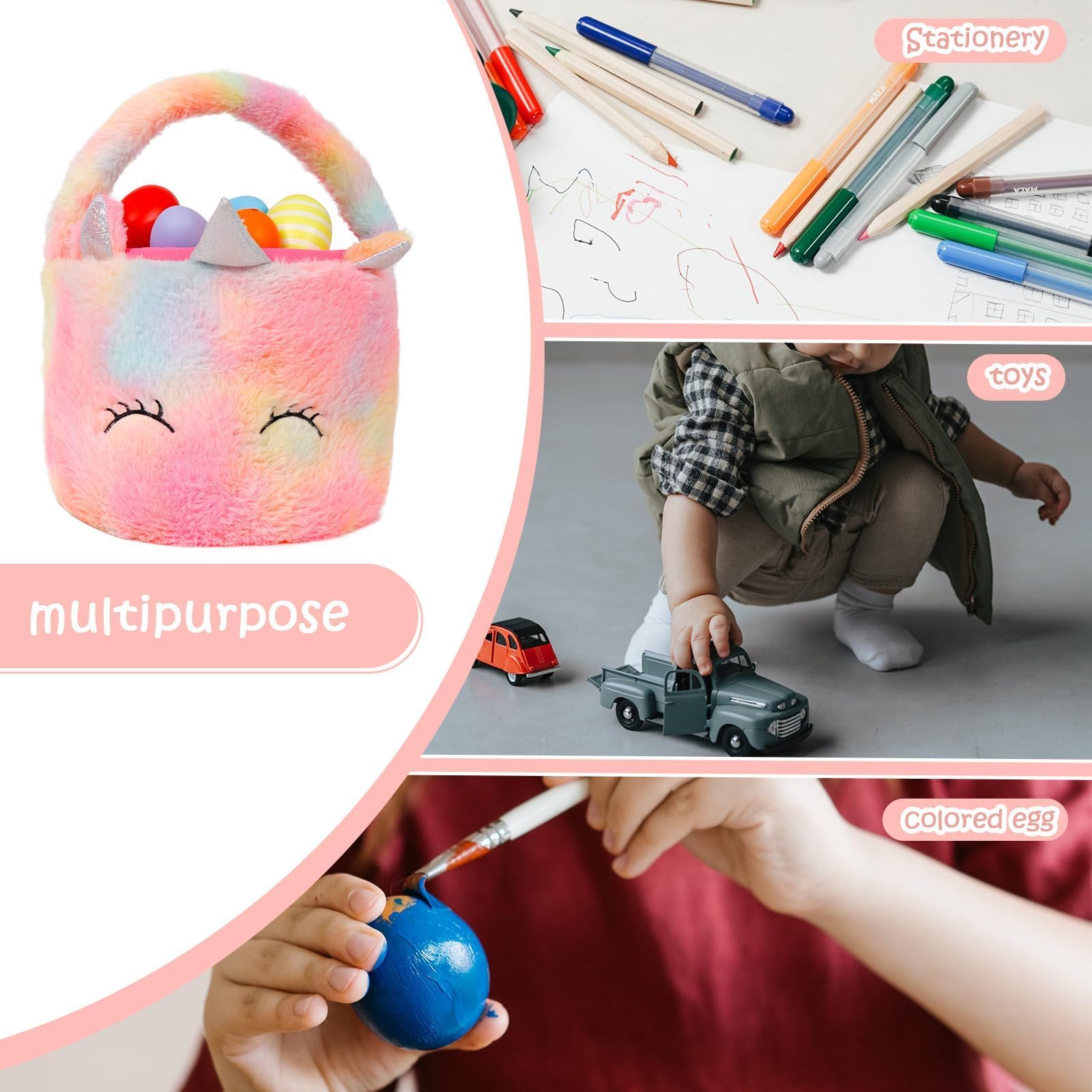 Wepop plush basket doubles as toy storage after Easter.