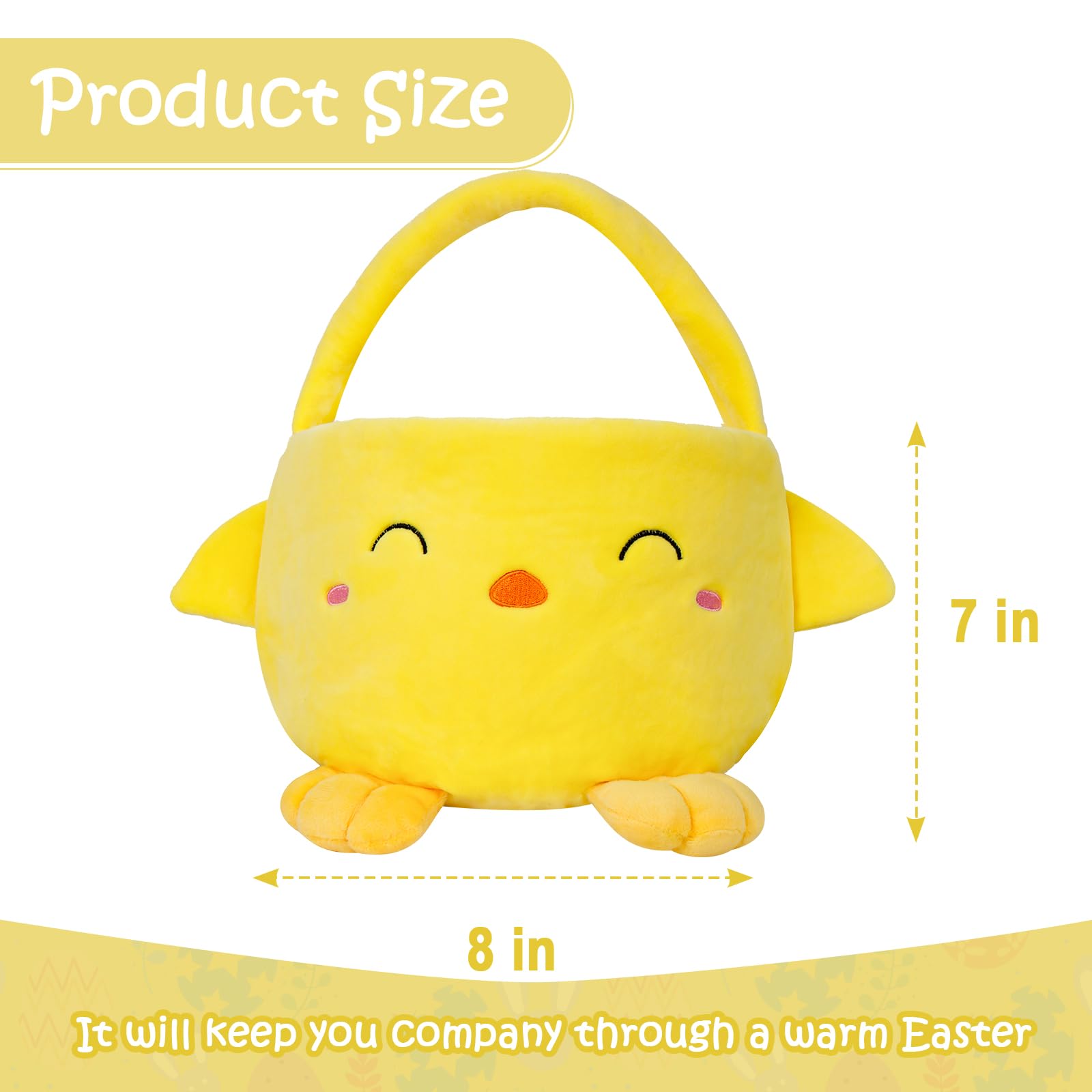 Wepop Easter Basket fabric-texture close-up displays plush material quality.