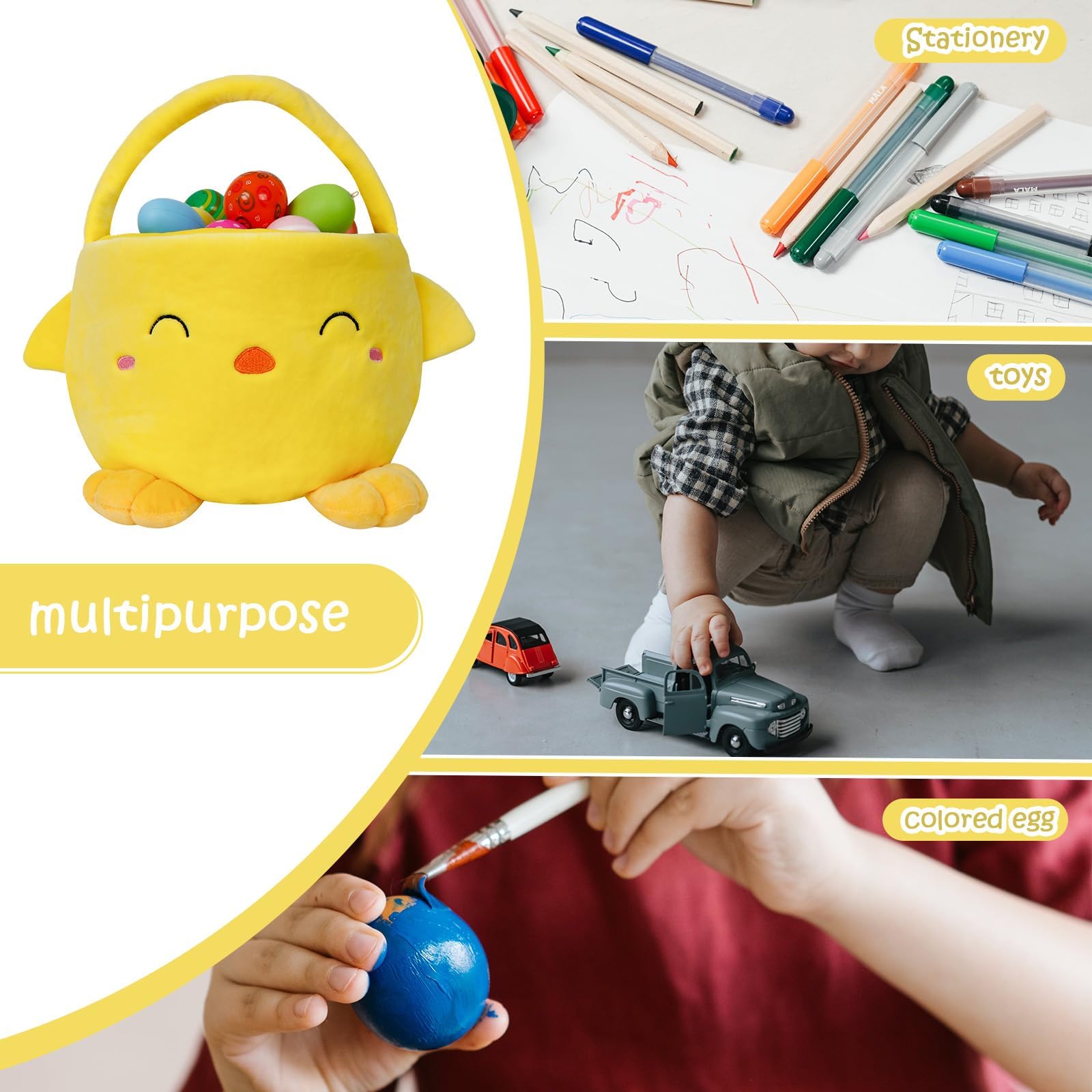 Wepop Easter Basket gift-use depicts children enjoying Easter gifting moments.