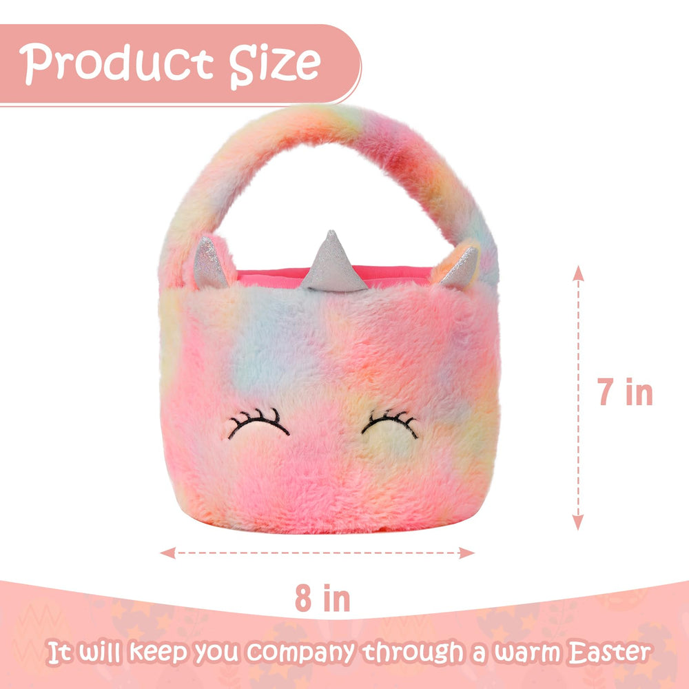 Wepop soft plush fabric Easter bucket for cozy storage and play.