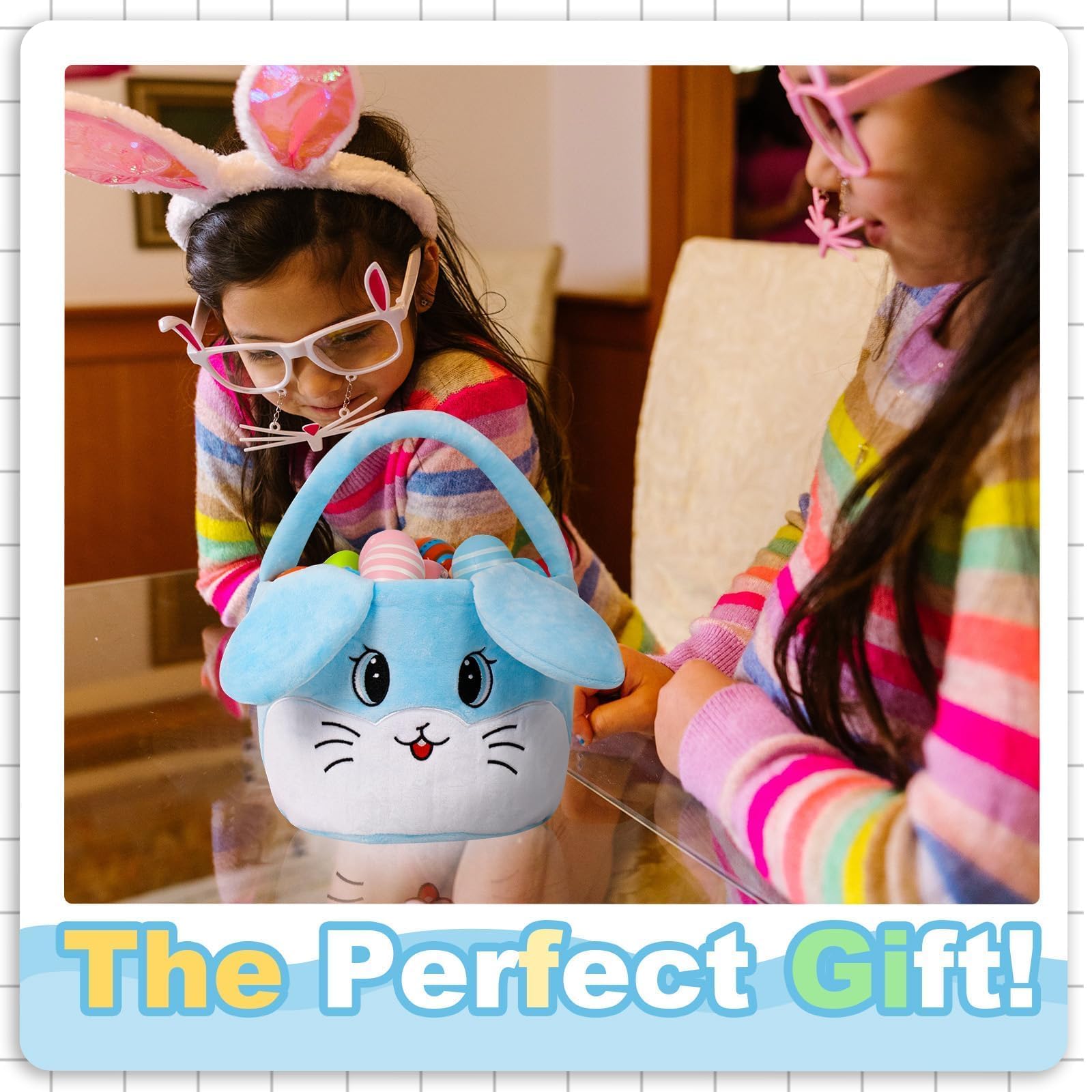 Wepop bunny ears basket serves as a photo prop for Easter shoots and celebrations.