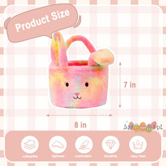 Wepop plush Easter bucket with folded bunny ears for easy carrying