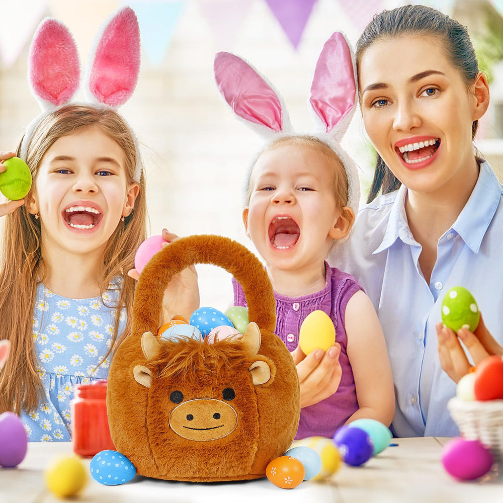 Wepop plush Highland Cow Easter – whimsical decor and playmate.