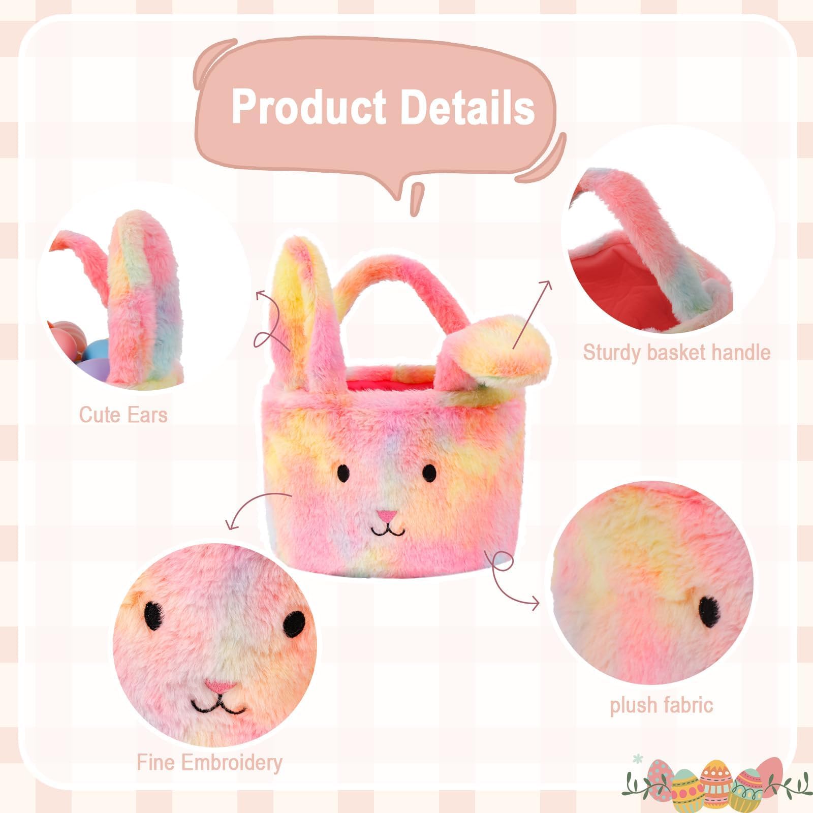 Wepop rabbit-ears basket features 3D ears and sleeping eyes for charm