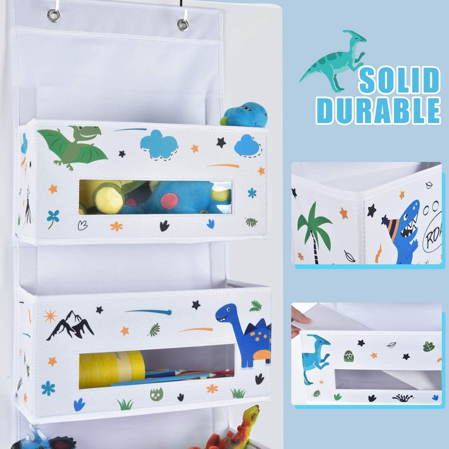 WERNNSAI four-pocket storage keeps diapers, towels, toys, and clothes organized.