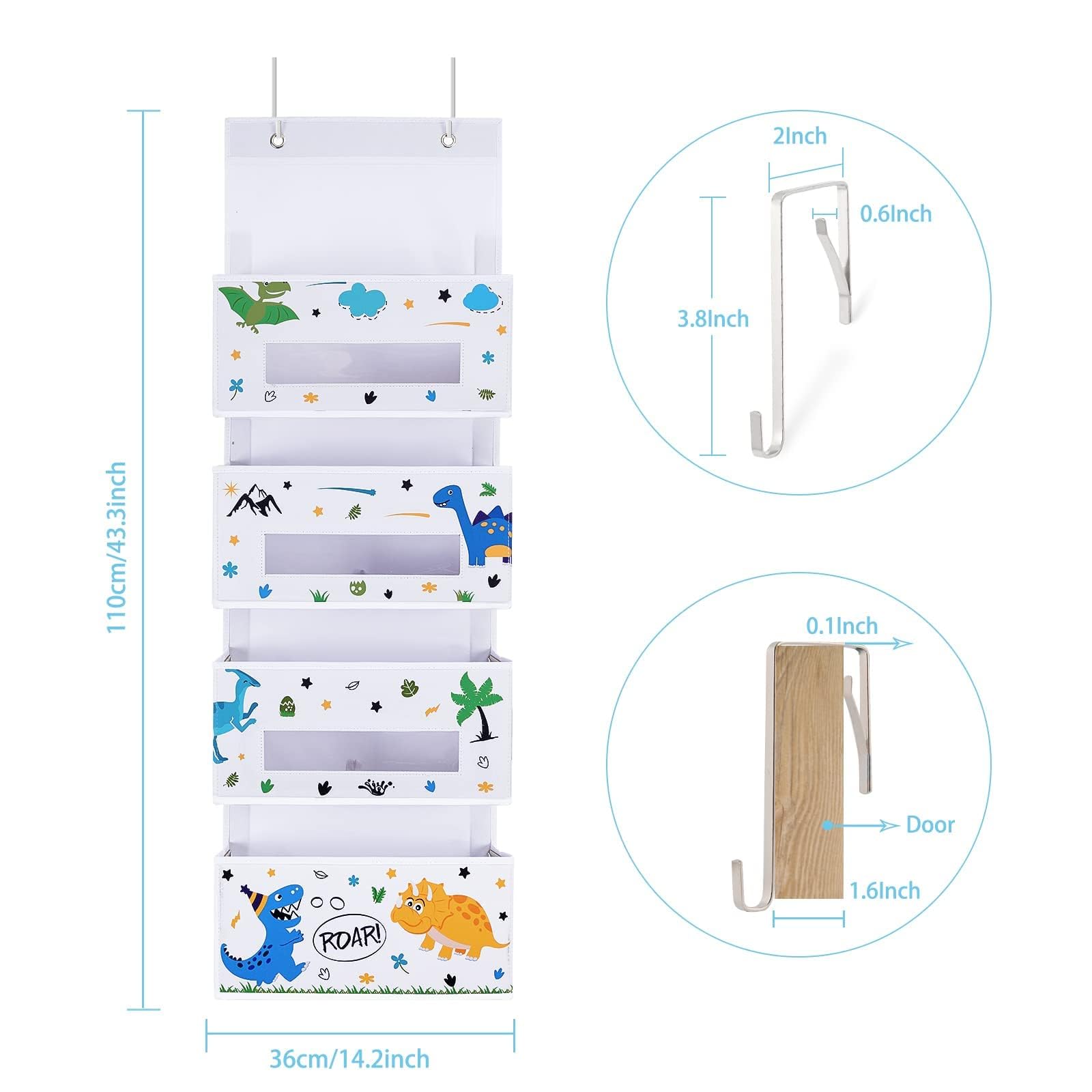 WERNNSAI dinosaur-themed decor blends with nursery aesthetics and practical storage.